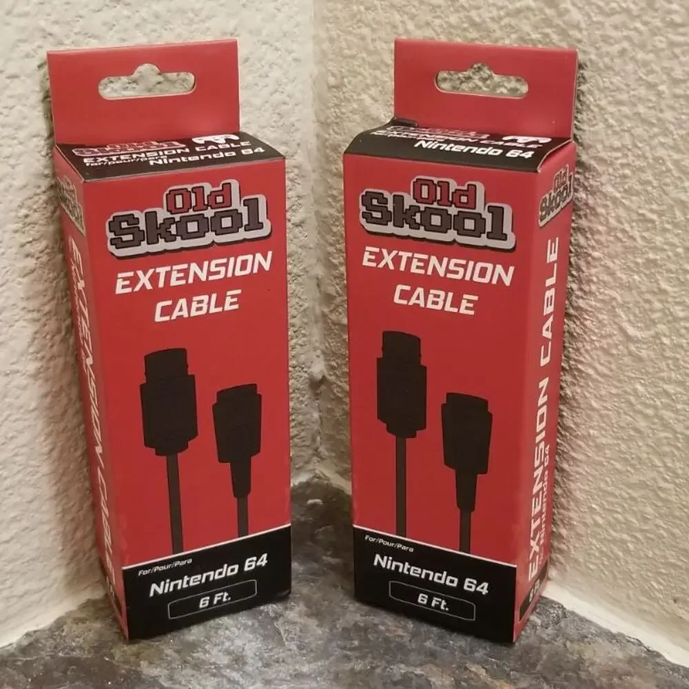2 N64 6-Foot Controller Extension Cables (NEW) - Nintendo64 - Old Skool